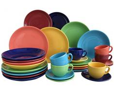 Creatable Kombiservice 30 teilig, Steingut, mehrfarbig, Einheiten