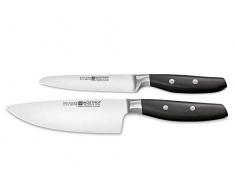 Wüsthof Messersatz, Epicure Slate 1071160202, 1 Kochmesser (16 cm Klinge) und 1 Gemüsemesser (9 cm), geschmiedet, rostfrei, scharfe Küchenmesser