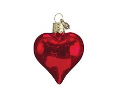 Old World Christbaumschmuck Glänzendes rotes Herz Glänzendes rotes Herz