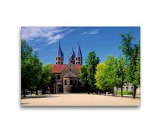 Calvendo Premium Textil-Leinwand 75 cm x 50 cm Quer, Liebfrauenkirche | Wandbild, Bild auf Keilrahmen, Fertigbild auf Echter Leinwand, Leinwanddruck: Halberstadt - Das Tor zum Harz Orte Orte