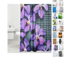 Duschvorhang, viele schÃ¶ne DuschvorhÃ¤nge zur Auswahl, hochwertige QualitÃ¤t, inkl. 12 Ringe, wasserdicht, Anti-Schimmel-Effekt (Vanda, 180 x 200 cm)