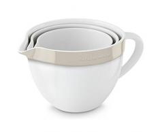 KitchenAid KBLR03NBAC Rührschüsseln, Keramik, 18,5 x 18,5 x 14 cm, weià / beige