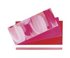 Rayher 31565264 Verzierwachs-Set Kommunion, 8 Verzierwachsplatten/-streifen, pink-Töne, Wachs zum Kerzen verzieren, ideal für Kommunionkerzen, Wachsfolie