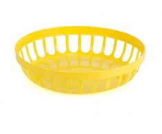 Kimmel Brötchenkorb Obstkorb Servierkörbchen Obstschale Brotschale Mehrweg bruchsicher stapelbar, Kunststoff, Gelb