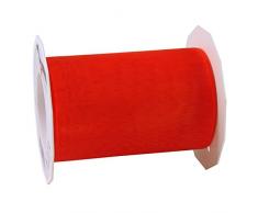 Präsent - SHEER Organzaband - rot - 25-m-Rolle 112 mm