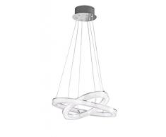 WOFI Pendelleuchte, Aluminium, Integriert, 43 W, Chrom, 40 x 40 x 150 cm