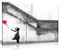 Leinwandbild, Motiv Banksy Ballon Girl Graffiti, 61 x 40,6 cm