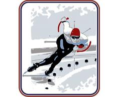 Indigos 4051719936148 Wandtattoo MD220 Eislaufen 96 x 80 cm, bunt farbig