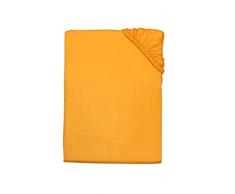 Kinzler C-10031/06 Baumwoll-Satin Spannbettlaken Uni 100x200 cm, gelb