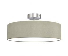 Briloner Leuchten Deckenleuchte, Stoffleuchte, Deckenlampe 2 x E27 max. 40 Watt, Stoffschirm Farbe: Taupe-Satin, Ø 38cm, Stoff