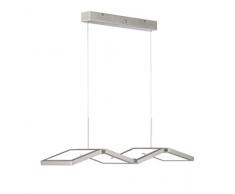 Wofi Pendelleuchte Viso, 55 W, 4100 lm, Warmweiß (3000 Kelvin), 3-Stufen dimmbar über Wandschalter, Nickel matt, 7531.04.64.8000