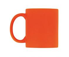 eBuyGB Leuchtende Fluoreszierende Tasse für Tee und Kaffee, Keramik, Orange, 1 Stück