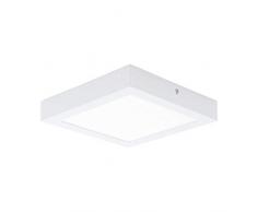 EGLO LED Deckenleuchte Fueva 1, 1 flammige Deckenlampe, Material: Metallguss, Kunststoff, Farbe: Weiß, L: 22,5x22,5 cm, neutralweiß, Wandleuchte