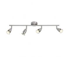 Brilliant Amalfi LED Spotrohr 4 flg Deckenstrahler schwenkbar eisen 1000 Lumen, 4x GU10 3W LED-Reflektorlampen inklusive