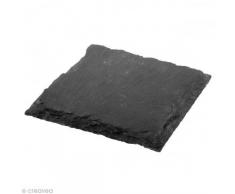 Rayher 56259000 Schiefer Untersetzer, 10x10cm, mit Gumminoppen