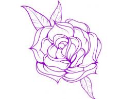 INDIGOS 4051095058182 Wandtattoo W623 Blümen 80 x 44 cm, Wandaufkleber in 3 Größen, violett