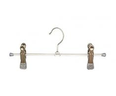 MAWA 10 Stück Kleiderbügel mit Klammern Superclip, Drehbare Haken, Extra Lange Klammern (7 cm hoch), Anti-Rutsch Beschichtung, 40 cm, Silber
