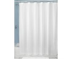 InterDesign Seersucker Stripe Textil Duschvorhang | wasserfestes Duschvorhangfutter aus Mikrofaser | 183 cm x 183 cm Duschabtrennung für Badewanne und Duschwanne | Polyester weiÃ