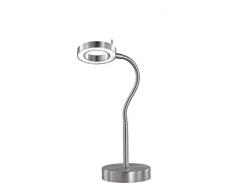 WOFI 8008.01.54.6000 A+, Tischleuchte, Metall, 5 watts, Integriert, Nickel matt/Chrom, 11 x 11 x 40