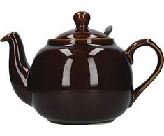 London Pottery Teekanne mit Filter, für 2 Tassen, Grün, Keramik, Rockingham Brown, 6 Tassen