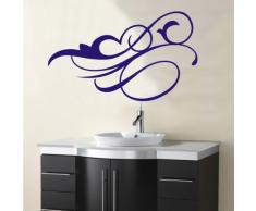 INDIGOS 4052166075237 Wandtattoo w445 Pflanze Blume Wandaufkleber 96 x 58 cm, blau