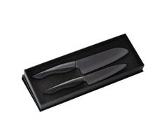 Kyocera ZK-2PC-BK SHIN Keramikmesser ZK-110BK-BK und ZK-160BK-BK Messer Geschenkset, Kunststoff Keramik, schwarz