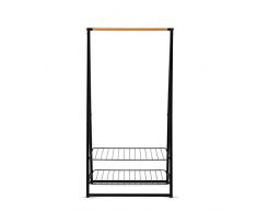 Brabantia Linn Kleiderständer, Groß, lackierter Stahl, Schwarz, 1,9m