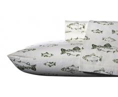 Eddie Bauer School of Fish Flanell Bettwäsche-Set Hütte Full grün