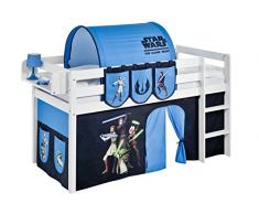 Lilokids Spielbett Jelle Star Wars the Clone Wars, Hochbett mit Vorhang Kinderbett, Holz, weiÃ, 208 x 98 x 113 cm