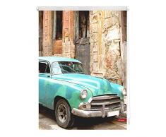 Lichtblick Rollo Klemmfix, 70 x 150 cm mit Motiv Kuba - Türkis Braun Montage ohne Bohren, moderner Sicht-und Sonnenschutz, Motivrollo, lichtdurchlässig & Blickdicht