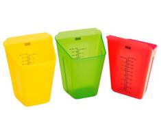 KUHN RIKON 20006 Mise en Place-Set gelb/grün/rot Messbecher, Kunststoff, 8 x 10 x 23 cm, 3-Einheiten