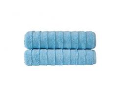 Bagno Milano Türkisches Spa Handtuch-Set, 100% GMO-Baumwolle, samtweich, sehr saugfähig 2 pcs Bath Towel Set himmelblau