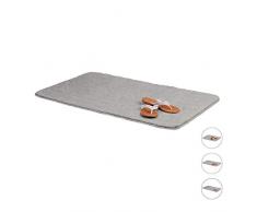 Relaxdays Badteppich, 60x100 cm, flauschiger Badvorleger, rutschfest & waschbar, weicher Duschvorleger, Badematte, grau