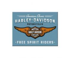 Nostalgic-Art 14375 - Harley-Davidson - Logo Blue , Magnet 6x8 cm , Vintage Kühlschrank-Magnet aus Metall