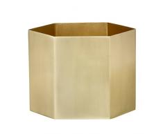 Ferm Living Hexagon Blumenkasten, Metall, Gold, 18cm
