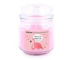 Pajoma Duftkerze Keep Your Head up Flamingo (Strawberry Bellini) im Bonbonglas, 248 g, Premium Kerze zum verschließen, für Circa 55 Stunden