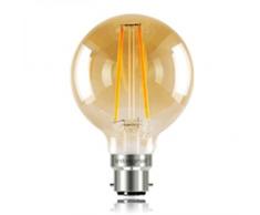 Integral LED-Sunset Vintage B22 nicht dimmbar Lampe, klar, 80 mm (Globe 80) 2,5 W (40 W) K Taschenlampe inkl.