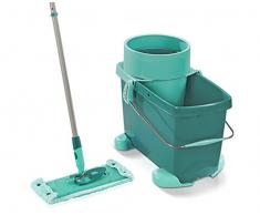 Leifheit Set Clean Twist M, inkl. Rollwagen, Wischer mit Schleudertechnologie, Schrubber für Rundum-Reinigung, Bodenwischer 33 cm mit supersoft Wischbezug für sensible Böden, Click-System