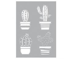efco, Kakteen Stencil, Kunststoff, weiß, 29,7 x 21 x 0,1 cm