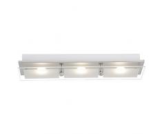 Brilliant World LED Deckenleuchte Wandleuchte 3 flg chrom Glas 1200 Lumen, Samsung-LED integriert