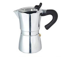 KitchenCraft Italian Collection Espressokocher 6 Tassen, 300 ml, durchsichtiger Deckel