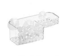 iDesign 72260EU Pebblz Duschkorb mit Saugnäpfen, durchsichtig