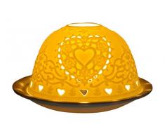 Himmlische Düfte Geschenkartikel GmbH Herzen Windlicht, Porzellan, Weiss, 12x12x8 cm