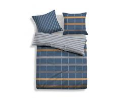 TOM TAILOR Unisex Heimtextilien & Bettware Gemusterte Wende-Bettwäsche Blue,135/200
