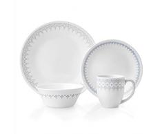 Corelle 3228 Tafelservice Abendgitter, bruchfest, 16-teilig, Vitrelle-Glas
