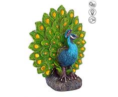 ABC Home Garden Gartenfigur Pfau Dekofigur solarbetrieben Innen-& Außenbereich 42 LED´s, Polyresin, mehrfarbig