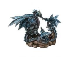 Nemesis Now Figur Drachen Nest 30 cm blau Größe 24,5 cm