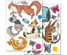 Wandkings Süße Katzen Wandsticker Set, 20 Aufkleber, 2 DIN A4 Bögen, Gesamtfläche 60 x 20 cm