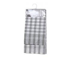 Soleil d Ocre 712033 Vichy 2er Pack Geschirrtuch Jacquard Baumwolle 50 x 70 cm, Baumwolle, grau, 50 x 70 cm