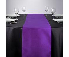 LinenTablecloth Shantung-Seide Tischläufer, 35,6 x 274,3 cm violett